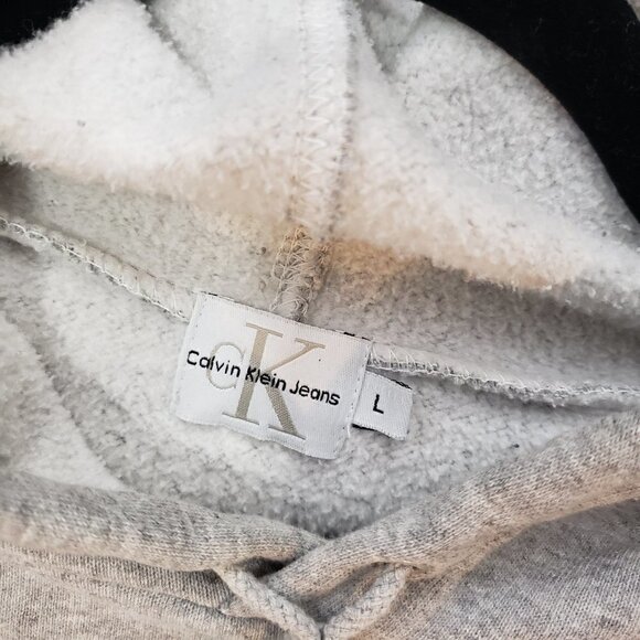 LCalvin Klein Vintage Spell Out Hoodie Grey L - Picture 8 of 10